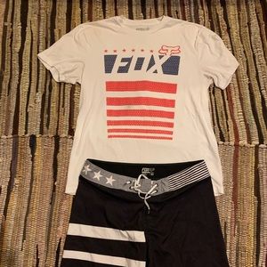 Racing Fox USA Teeshirt and Swim Trunk